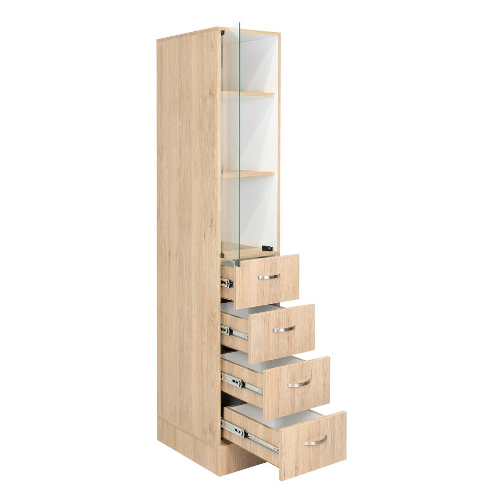 Set de 2 Organizadores de Baño Picasso, Beige y Blanco, con Cuatro Cajones Deslizables