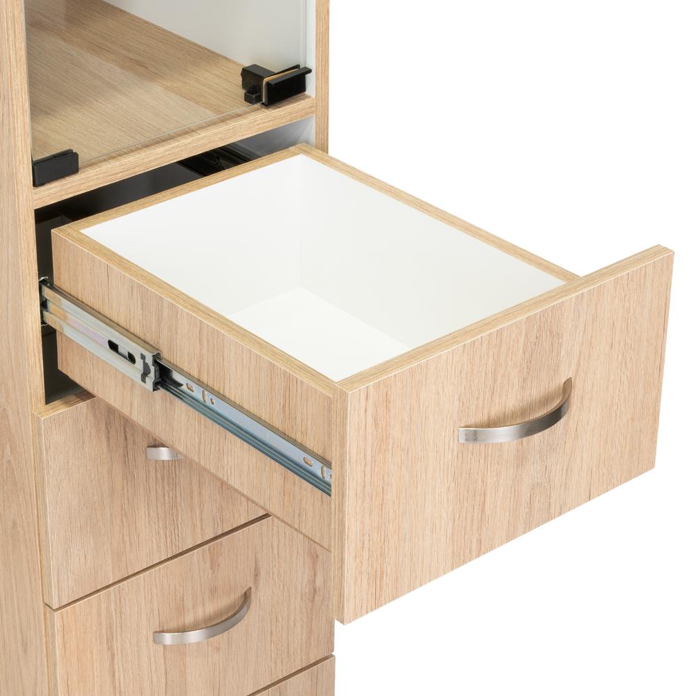 Set de 2 Organizadores de Baño Picasso, Beige y Blanco, con Cuatro Cajones Deslizables