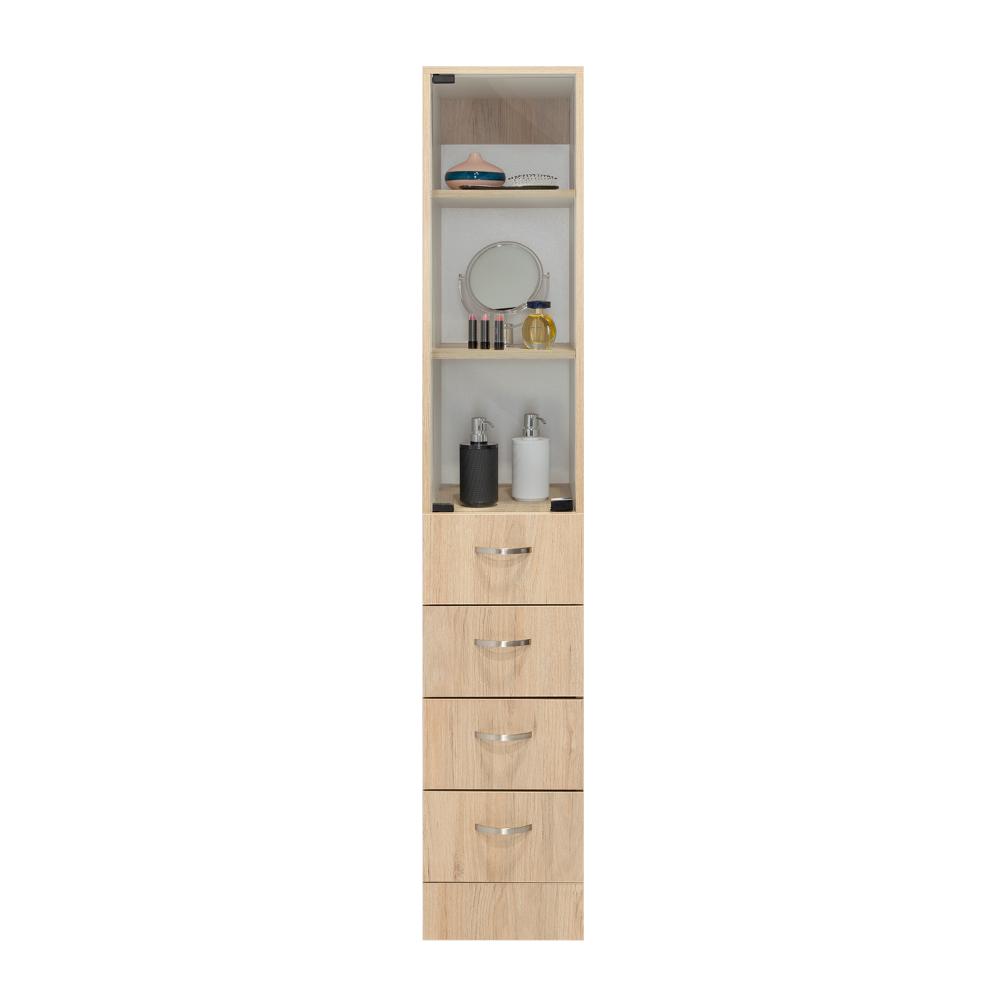 Set de 2 Organizadores de Baño Picasso, Beige y Blanco, con Cuatro Cajones Deslizables