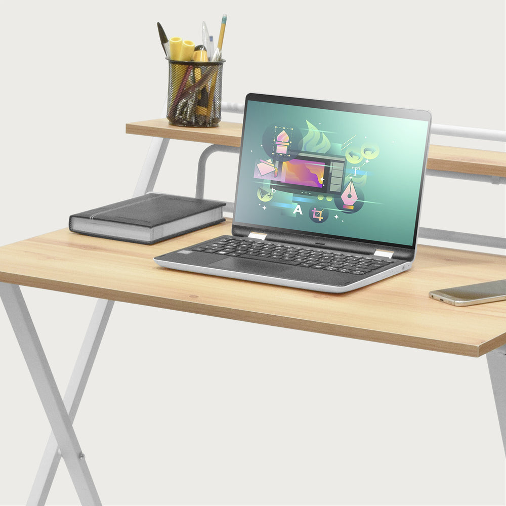 Escritorio Plegable Tripoli con Repisa Blanco
