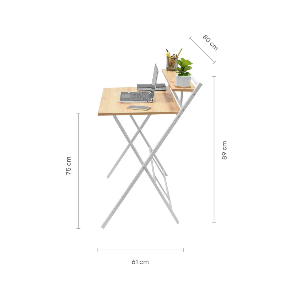 Escritorio Plegable Tripoli con Repisa Blanco