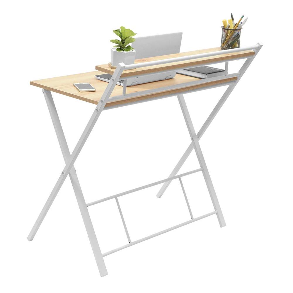 Escritorio Plegable Tripoli con Repisa Blanco
