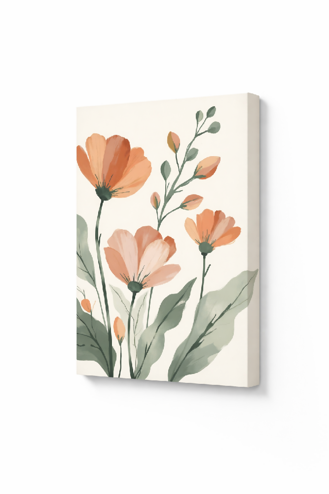 Lienzo Canvas Cuadro Flores Terracota Vintage 93x60cm c/u