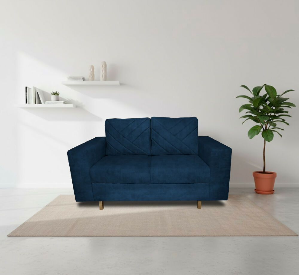 Sofa Amsterdam 2Ptos En Tela Amiglable Con Mascotas 150X72X75 Cm Azul Petroleo