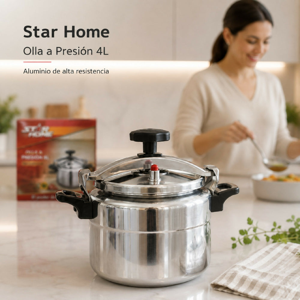 Olla A Presion Star Home 4 Litros En Aluminio Resistente Express Coccion