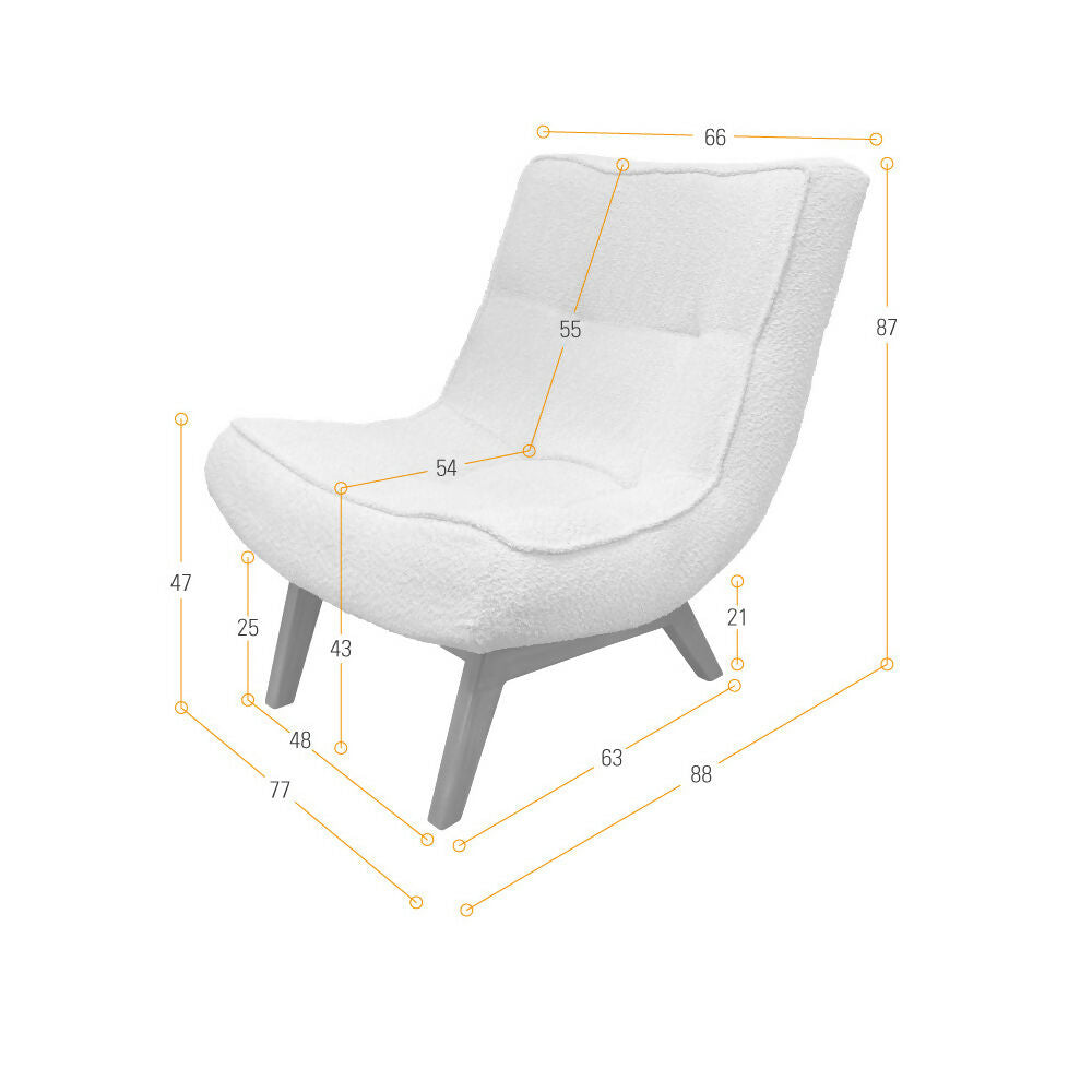 Poltrona Samoa 77x88x87 Tela Blanco