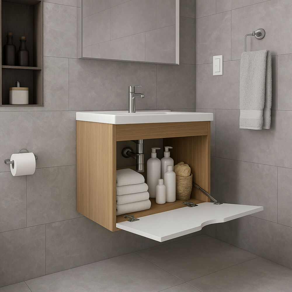 Mueble de baño con lavamanos Graz - Almendra/blanco