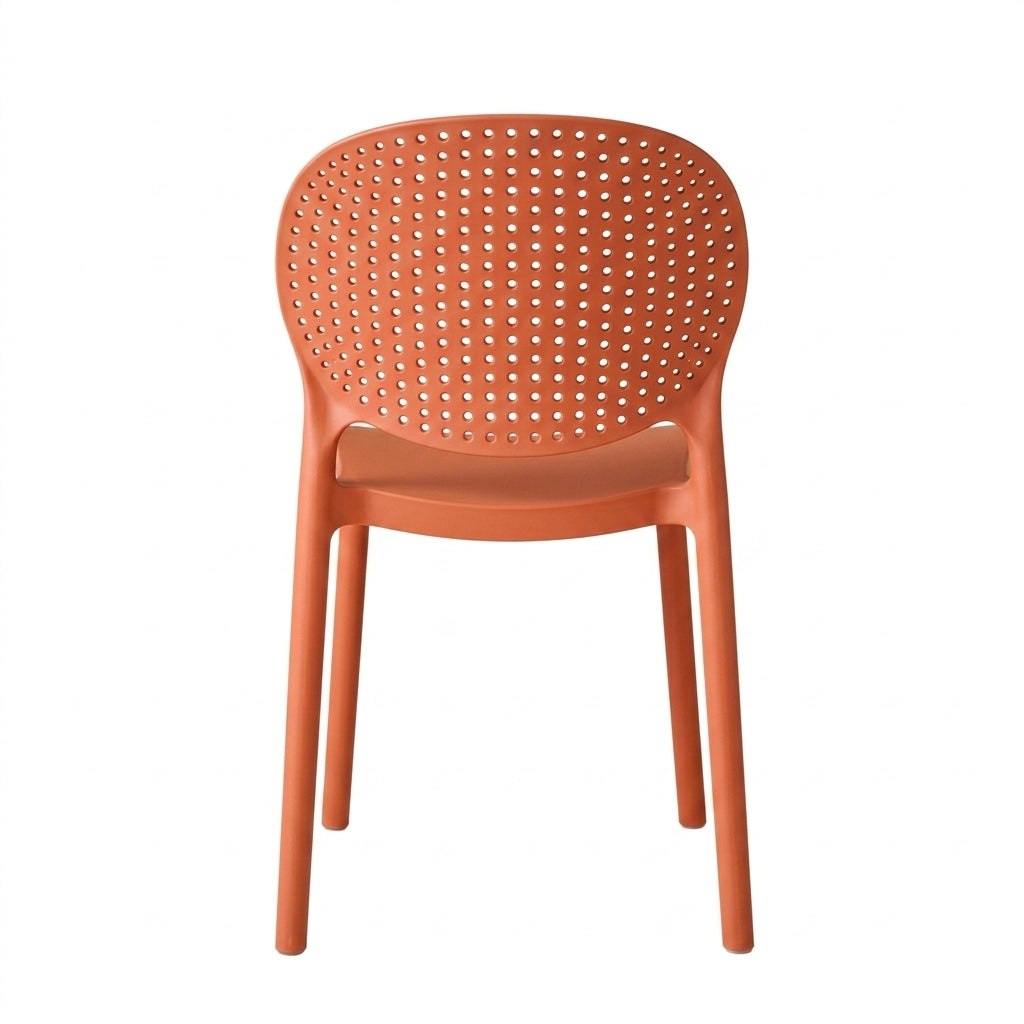 Set de 4 Sillas Florida, Color Terracota, con Espaldar y Diseño Moderno