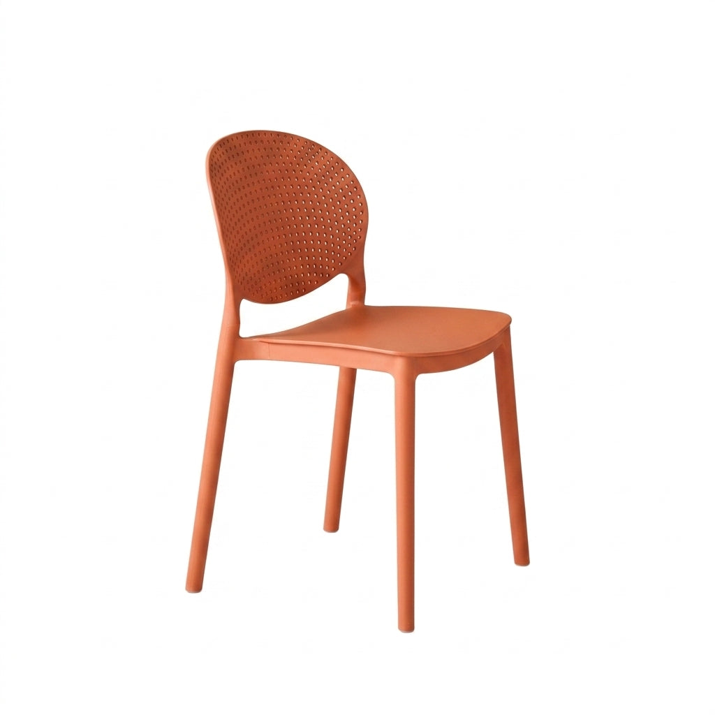 Set de 4 Sillas Florida, Color Terracota, con Espaldar y Diseño Moderno
