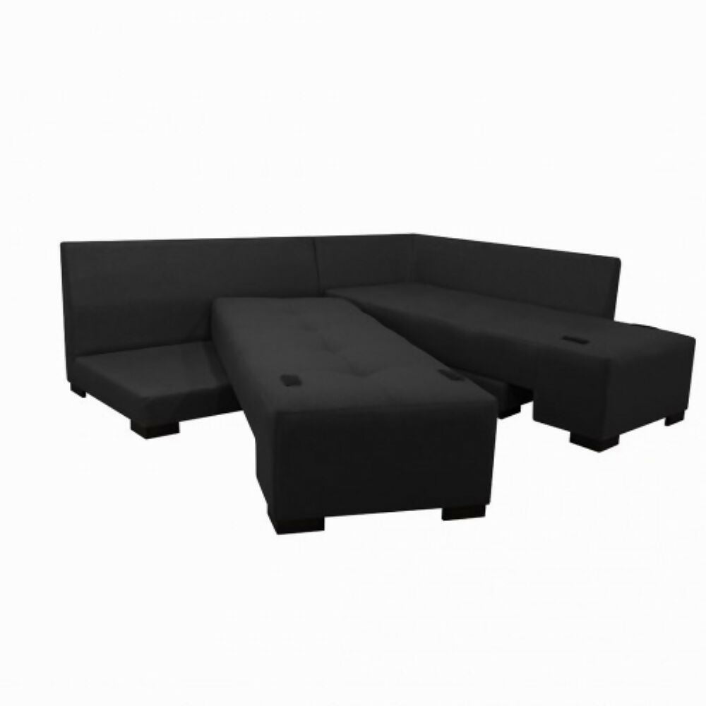 Sala Cama Sterimberg En Tela Negro - Amoblando