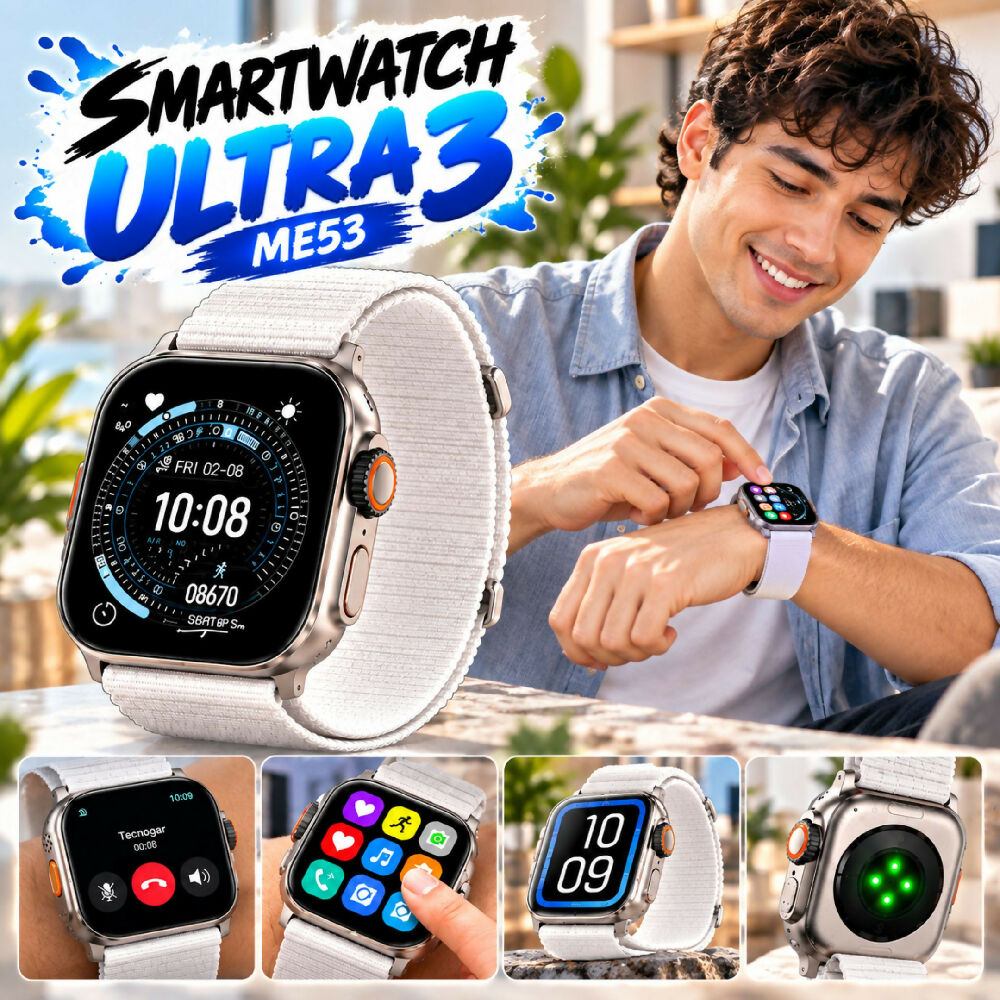 Smartwatch Plus ME53 Tecnología Portátil Con Visualización Amplia Y Acceso Rápido Blanco