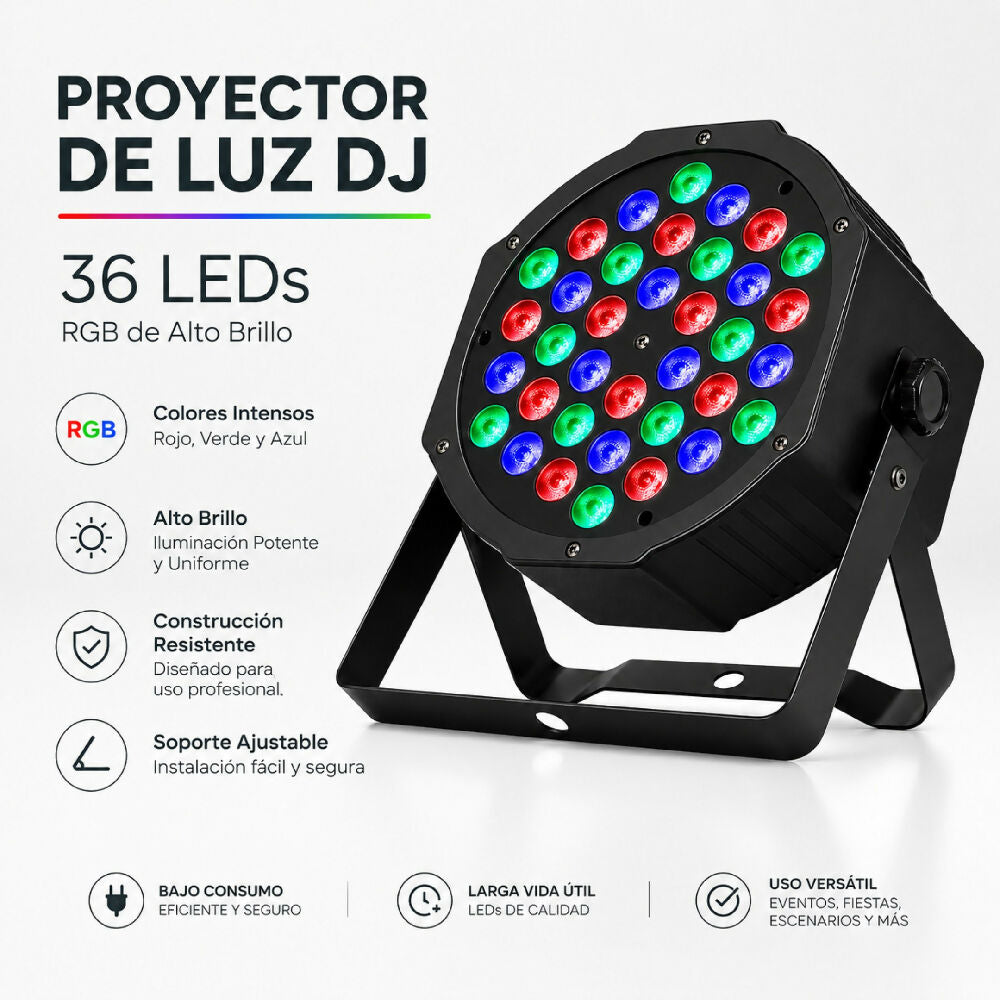 Proyector De Luz LED 36 RGB Para DJ Y Fiestas Para Discotecas Y Eventos