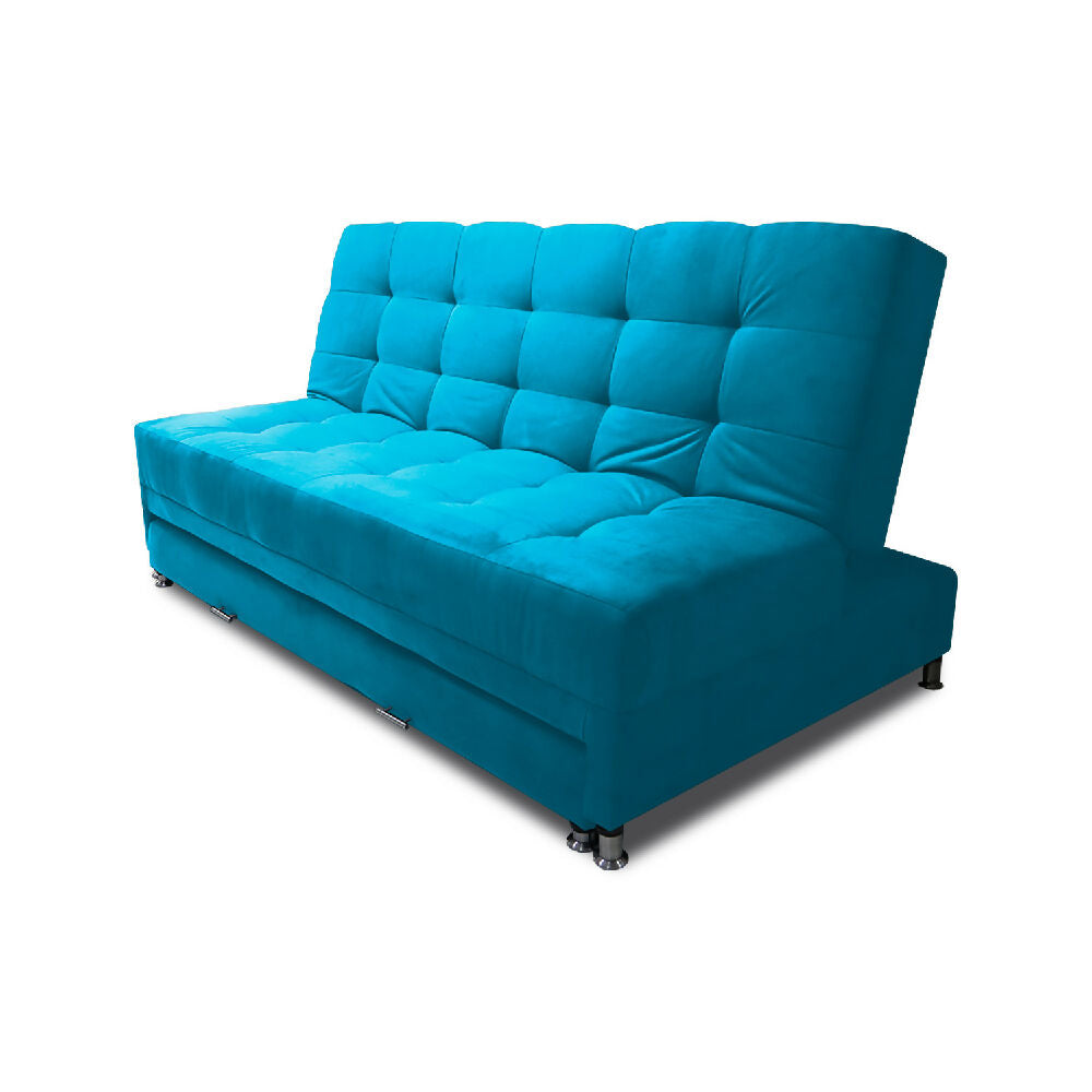 Sofá Cama Tarima Haller Tela Velvet 190X95X80 Turqueza