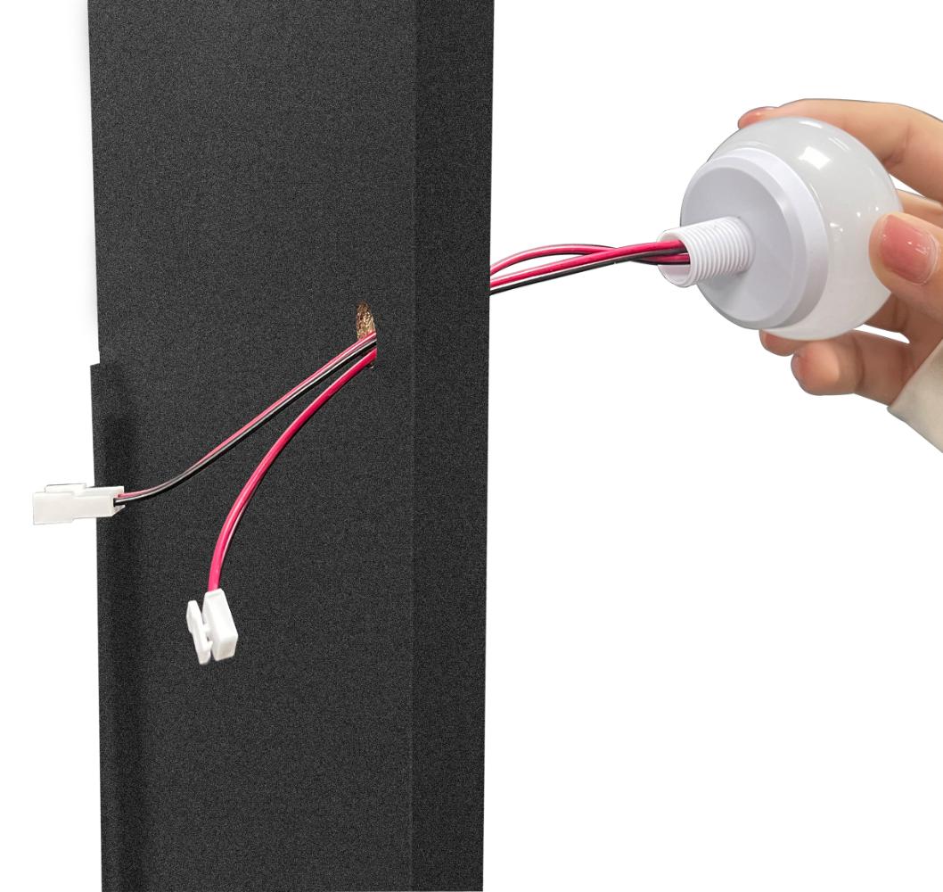 Tocador con Luces Led Elena, Negro Mate, con dos cajones