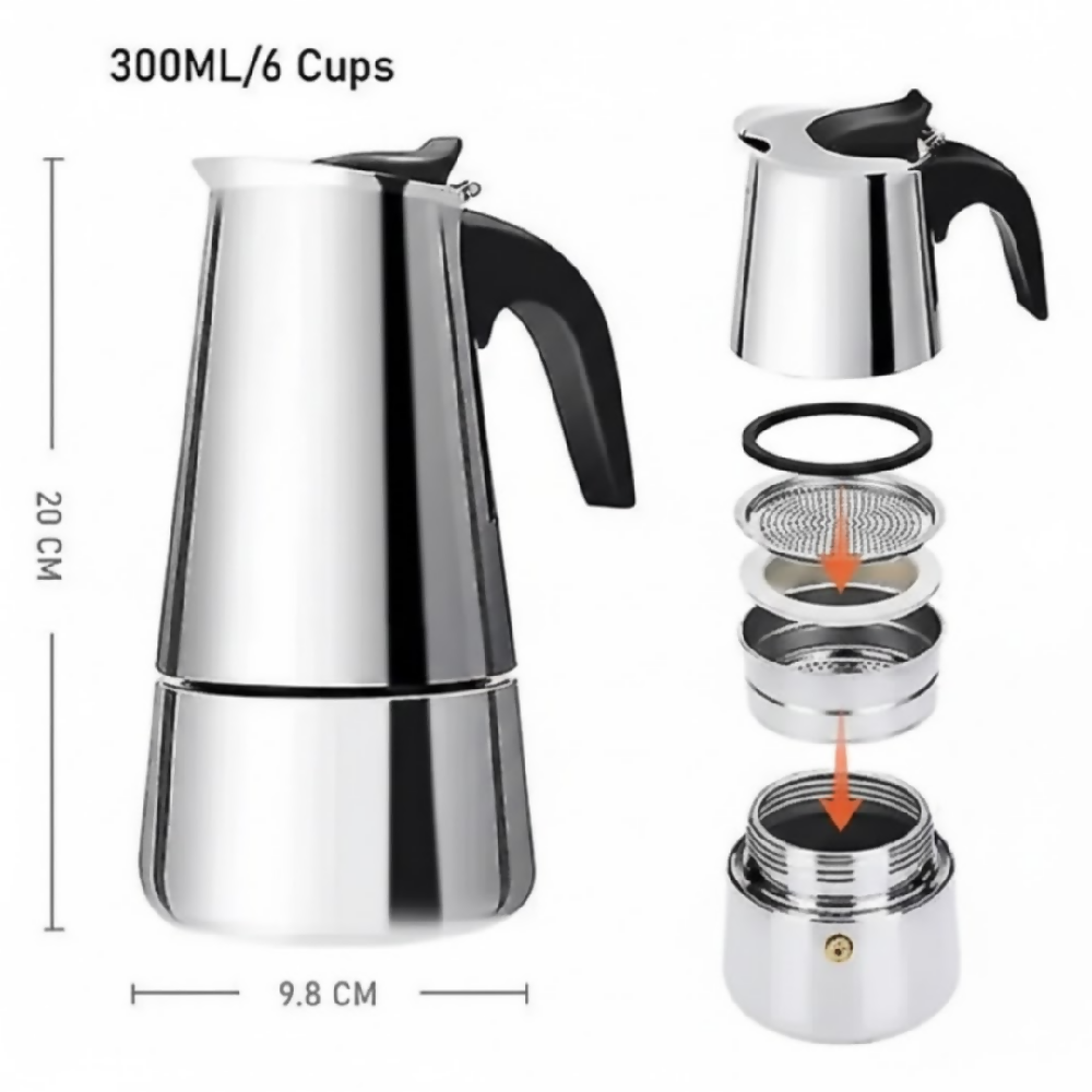 Cafetera Prensa Italiana Acero Inoxidable SL006 Cafetera Manual Para Café Aromático Y Sabor Perfecto