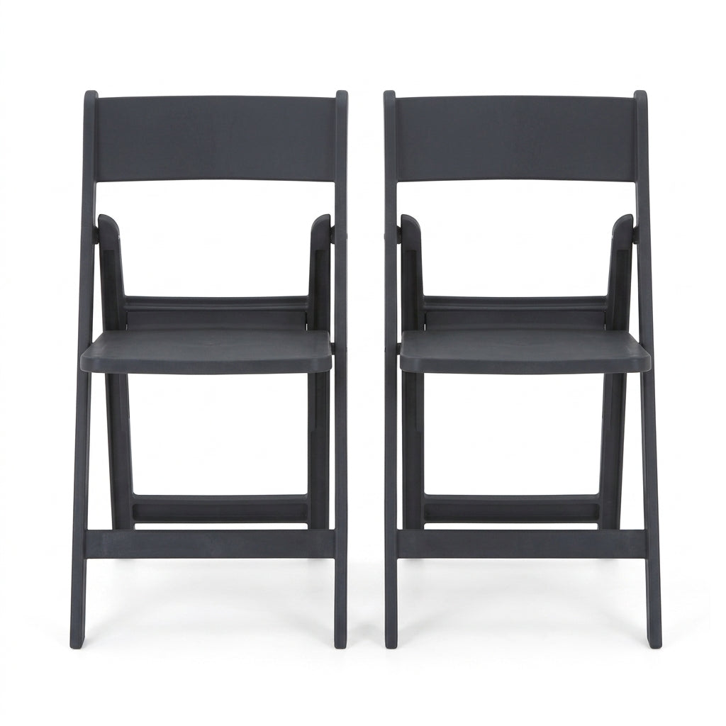 Set de 2 Sillas Plegables Erin, Negro, Diseño Práctico y Funcional