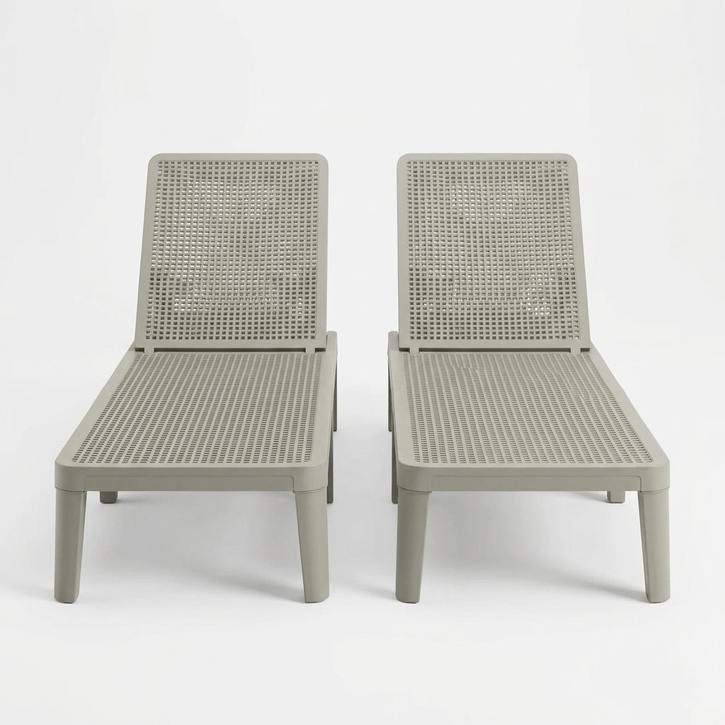 Set de 2 Camas Asoleadoras Delhi, Verde, Diseño Minimalista
