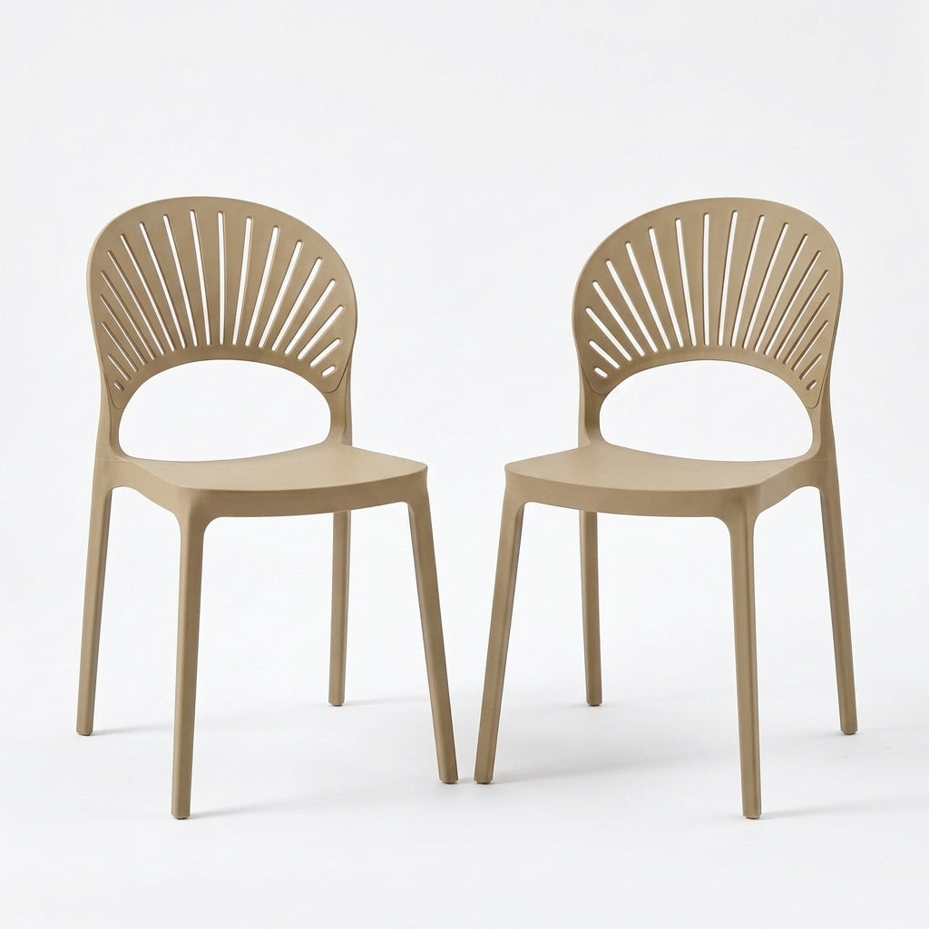 Set de 2 Sillas Paraíso, Color Khaki, con Espaldar y Diseño Moderno