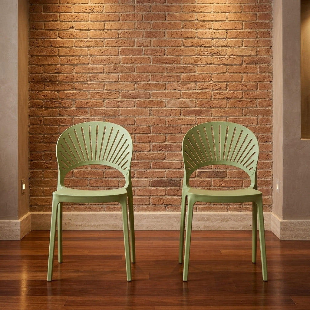 Set de 2 Sillas Paraíso, Color Verde, con Espaldar y Diseño Moderno