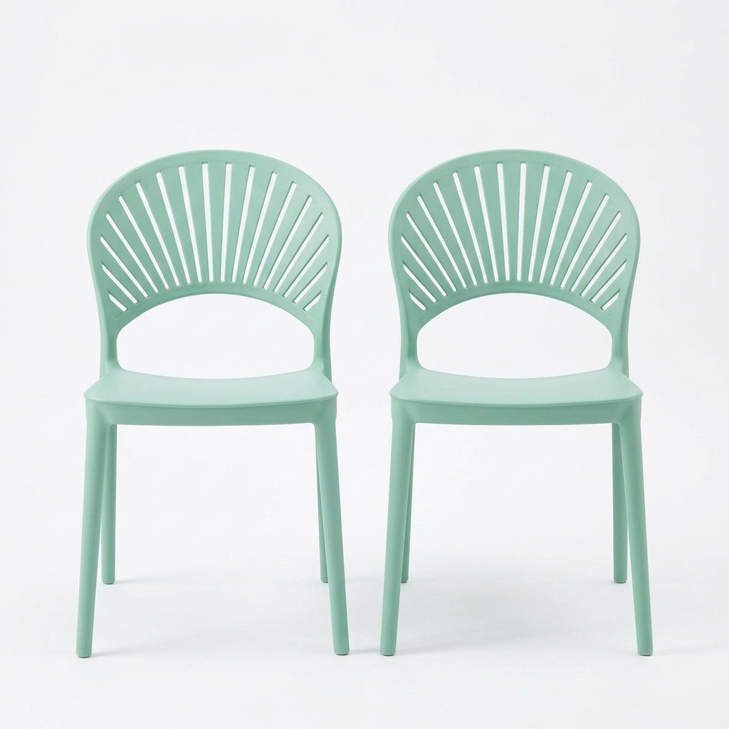 Set de 2 Sillas Paraíso, Color Azul Claro, con Espaldar y Diseño Moderno