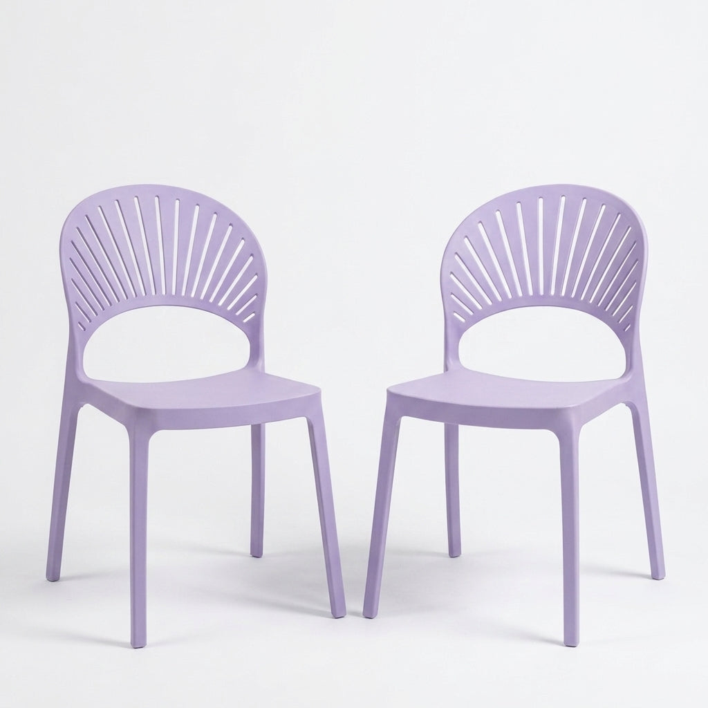 Set de 2 Sillas Paraíso, Color Lila, con Espaldar y Diseño Moderno