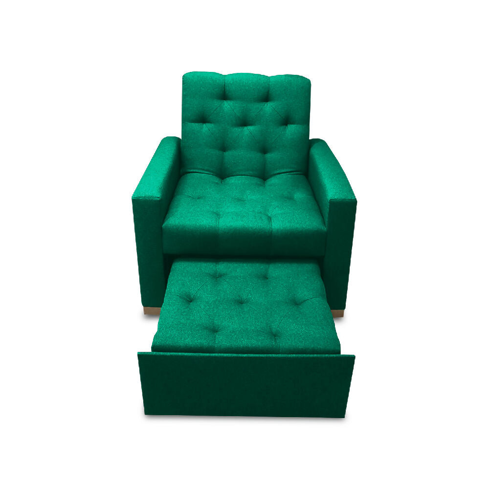 Sofá Cama Unipersonal Sabathy Tela Lino 95X90X94Cm Verde
