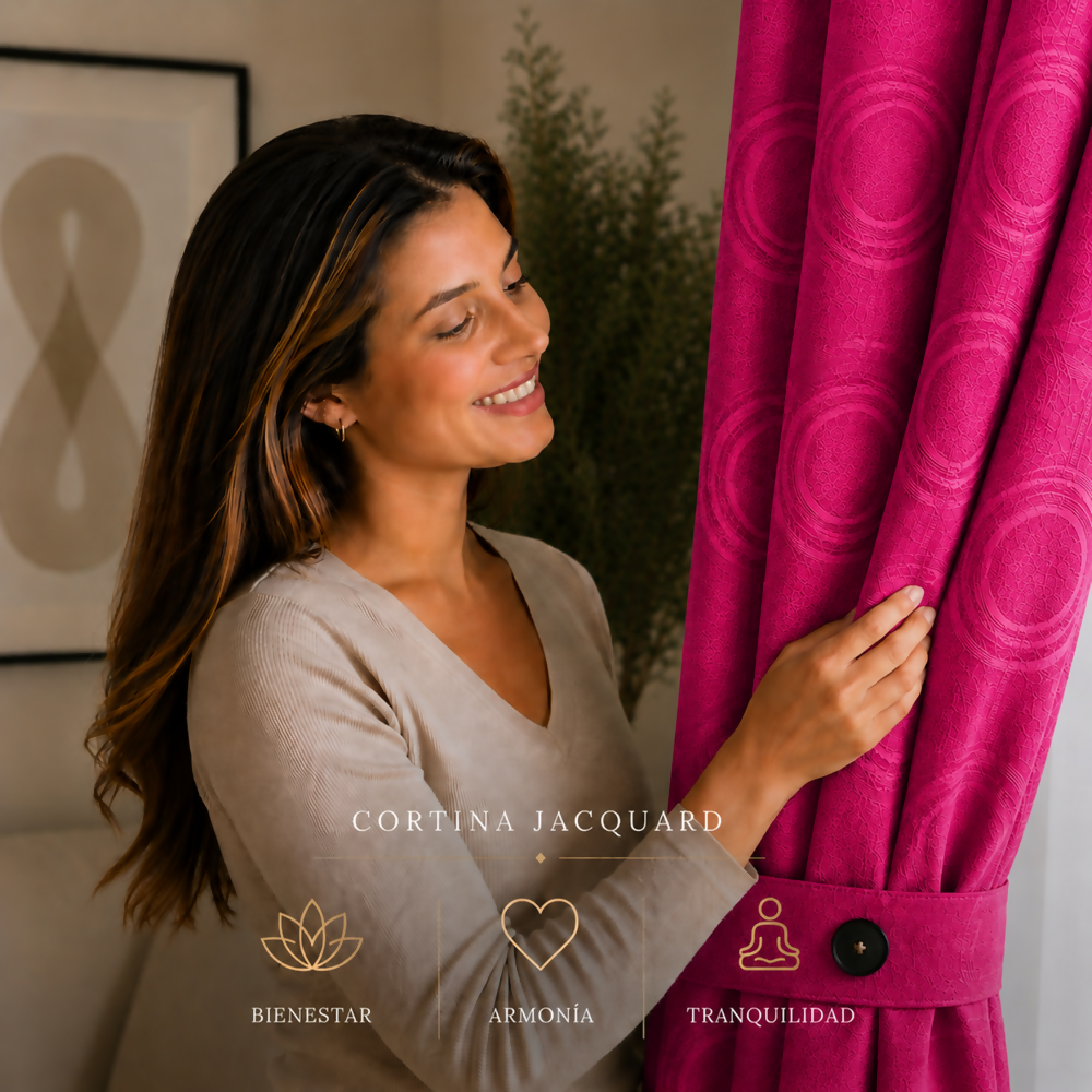 Cortina x2 fucsia jacquard