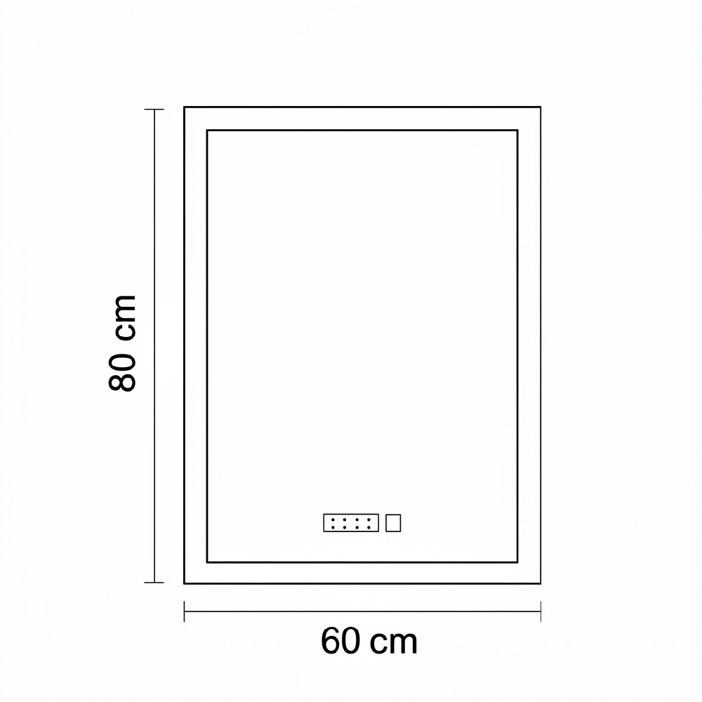 Espejo Led Vertical Para Baño Moderno 80x60 sin marco
