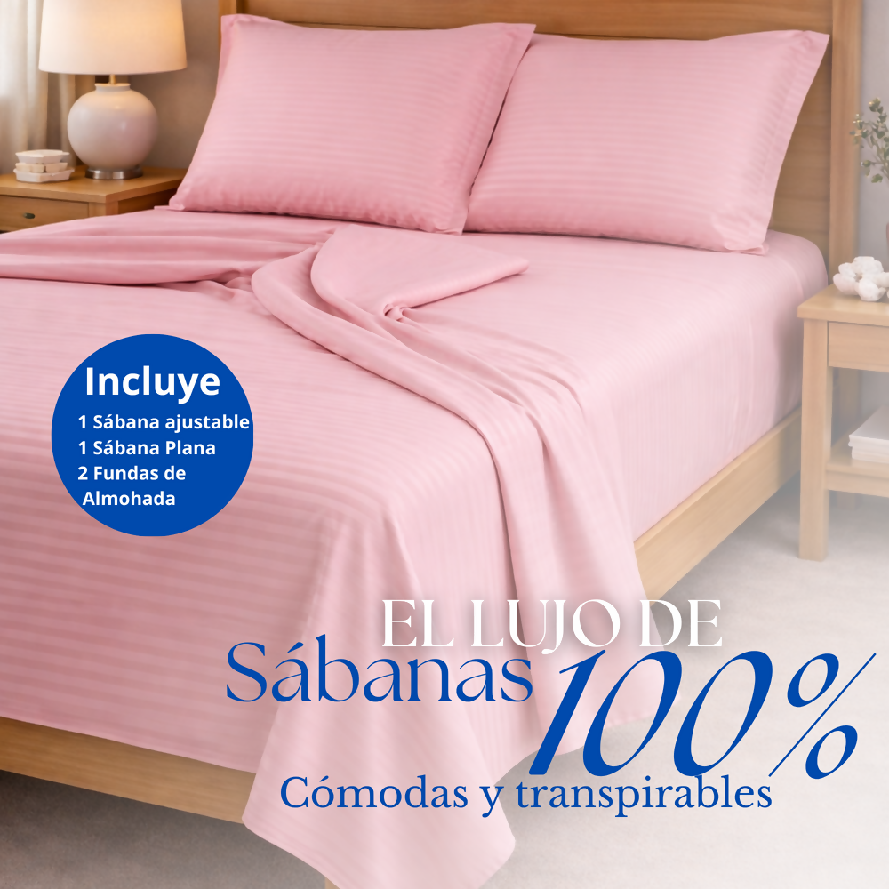 Juego de sabanas semidoble rosado