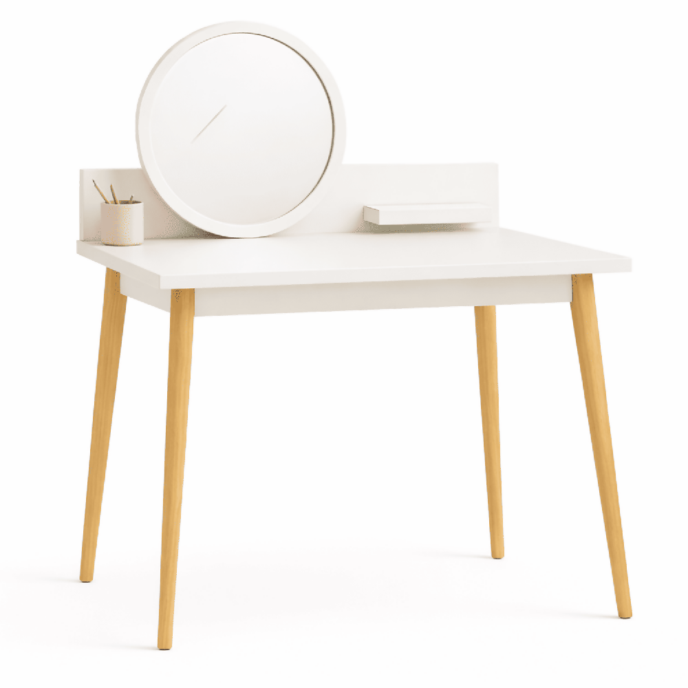 Tocador Nice 135x100x40cm Blanco + Silla Blanca