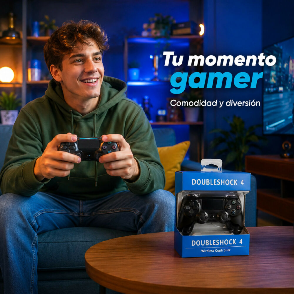 Control Inalámbrico Para Ps4 Color Negro Dualshock Diseño Ergonómico Profesional