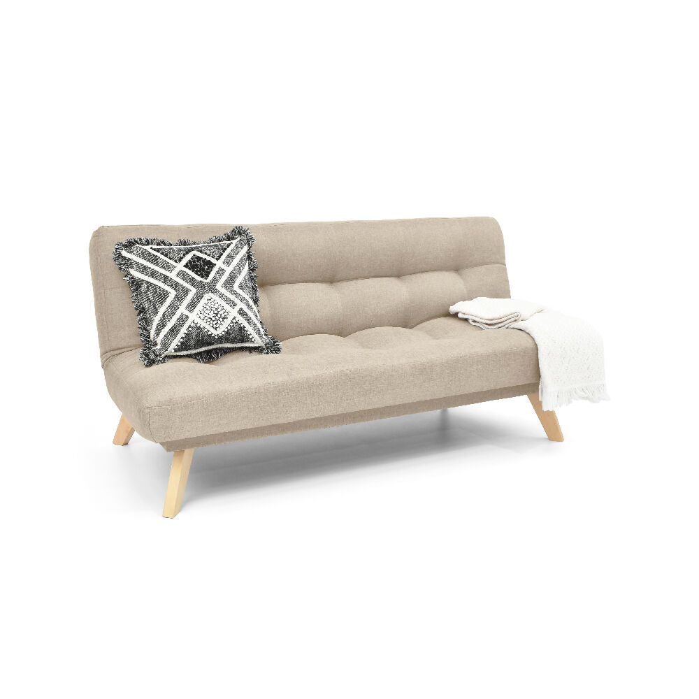 Sofa Cama Porto 182x85x85 Reclinable 3 posiciones Tela Beige