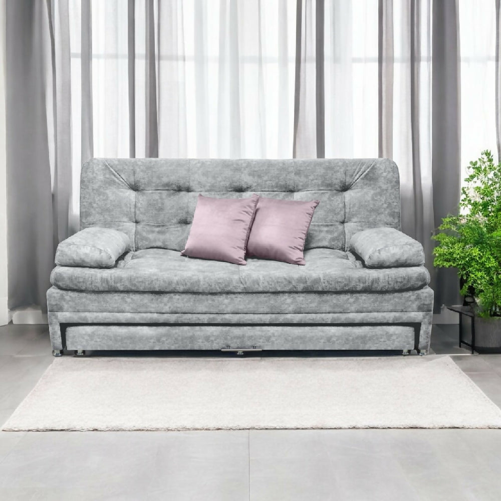 Sofa cama Nido Tarima Olsen Tela Gris - Incluye Cojines