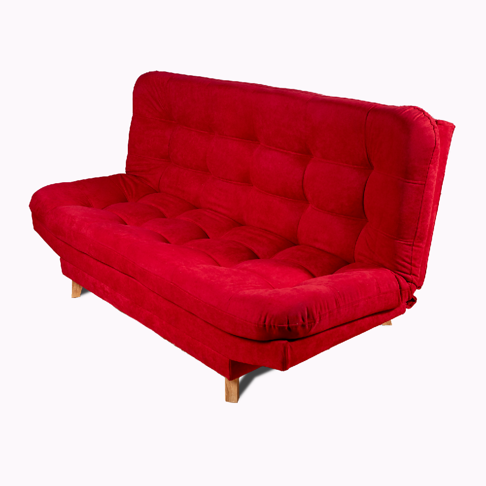 Sofá Cama Valencia Rojo + Puff