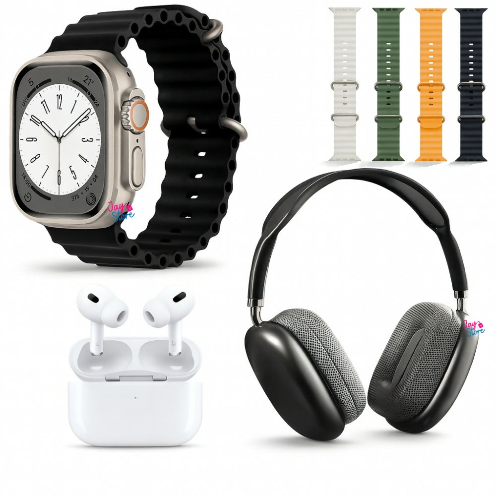 Reloj Inteligente Ultra + Diademas + Audífonos Pro Smartwatch
