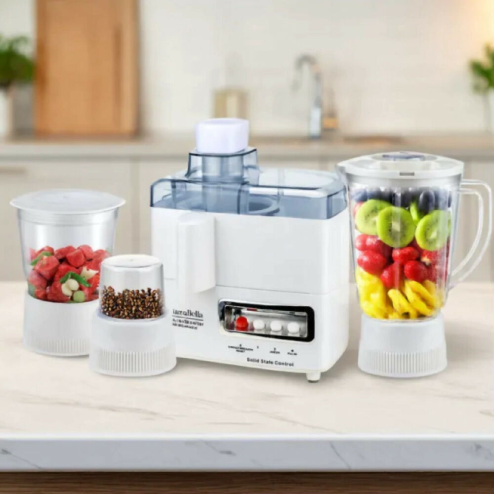 Extractor De Jugos 4 En 1 Procesador Multifuncional Para Frutas, Verduras Y Preparaciones Naturales