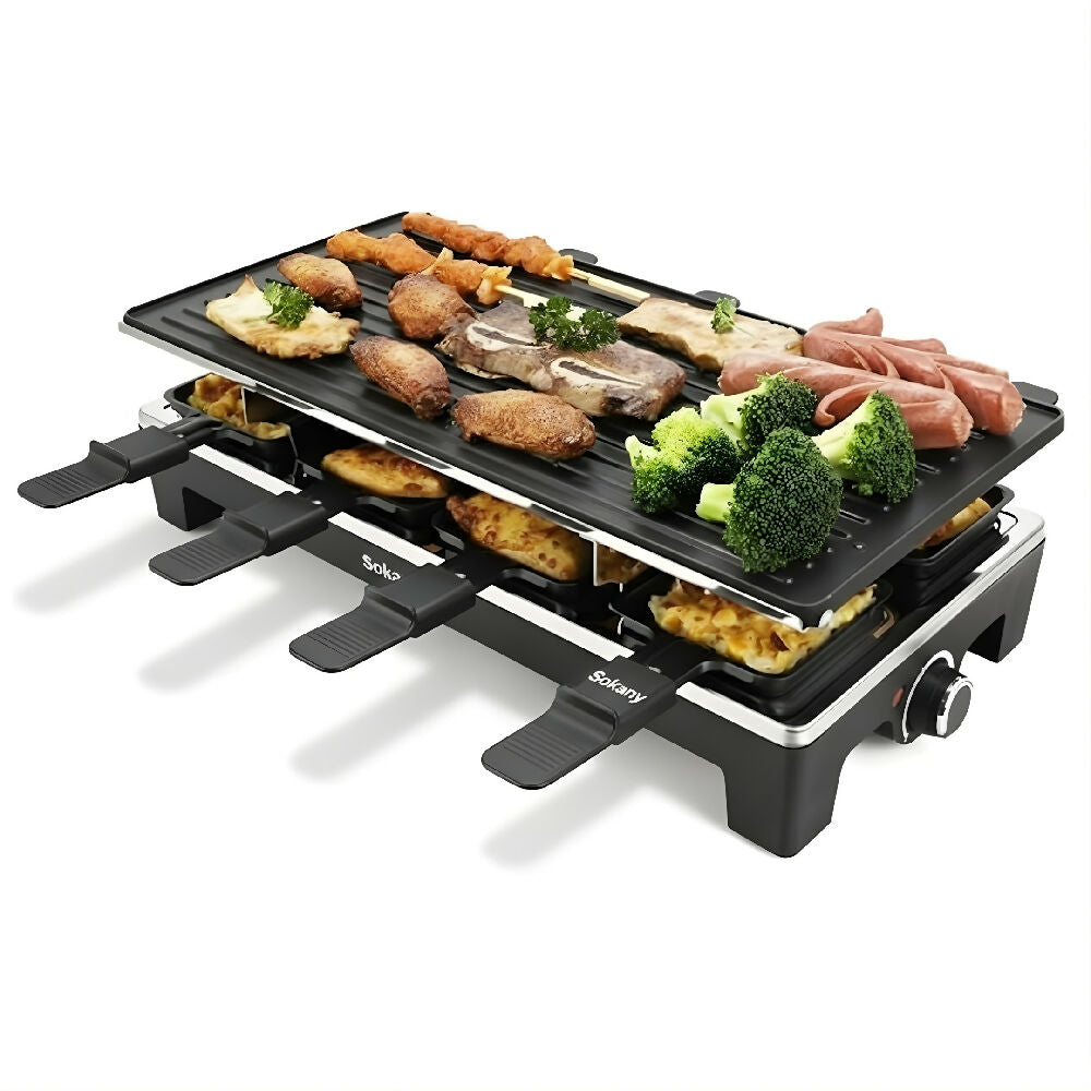 Plancha Parrilla Eléctrica Sokany Antiadherente De Alta Potencia 1500W