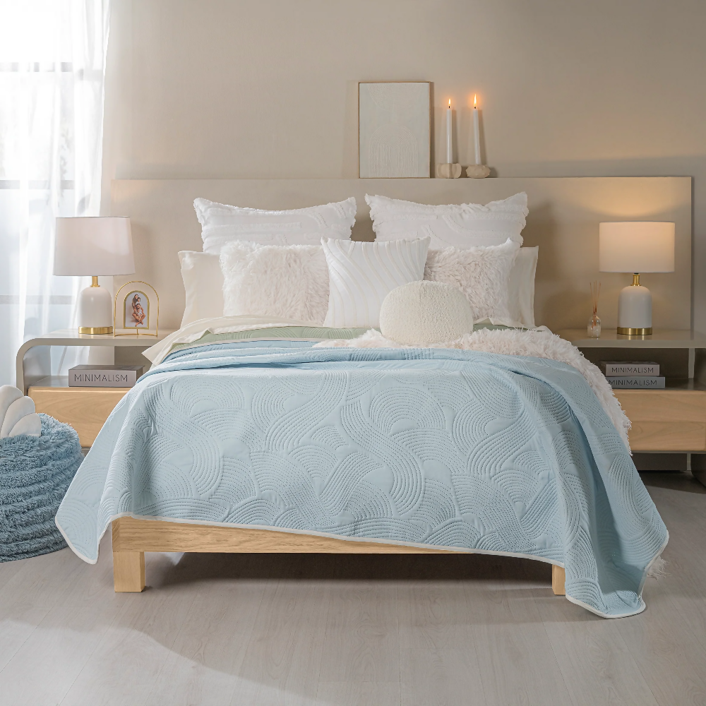 Edredón Novo Blue, para Cama King, 2 Vistas