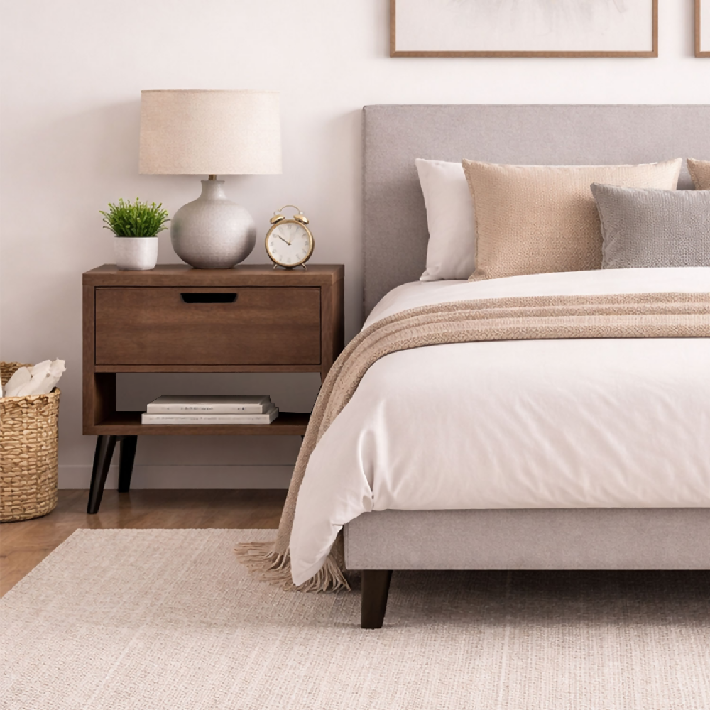 Set x 2 Mesas de Noche Bony con Puerta 50x40x30cm Madera