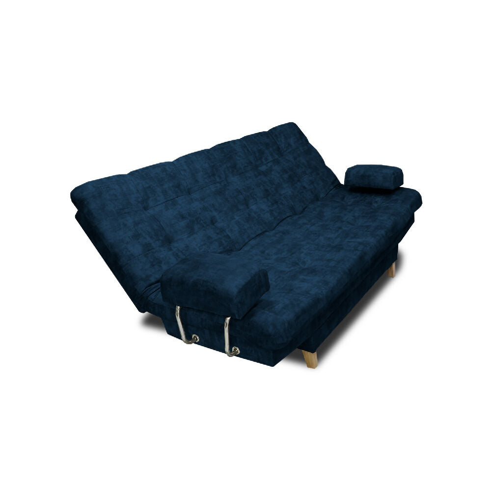 Sofá Cama Blum Clic Clac 3 Posiciones Tela Amigable Con Mascotas 185X90X80 Azul Petroleo