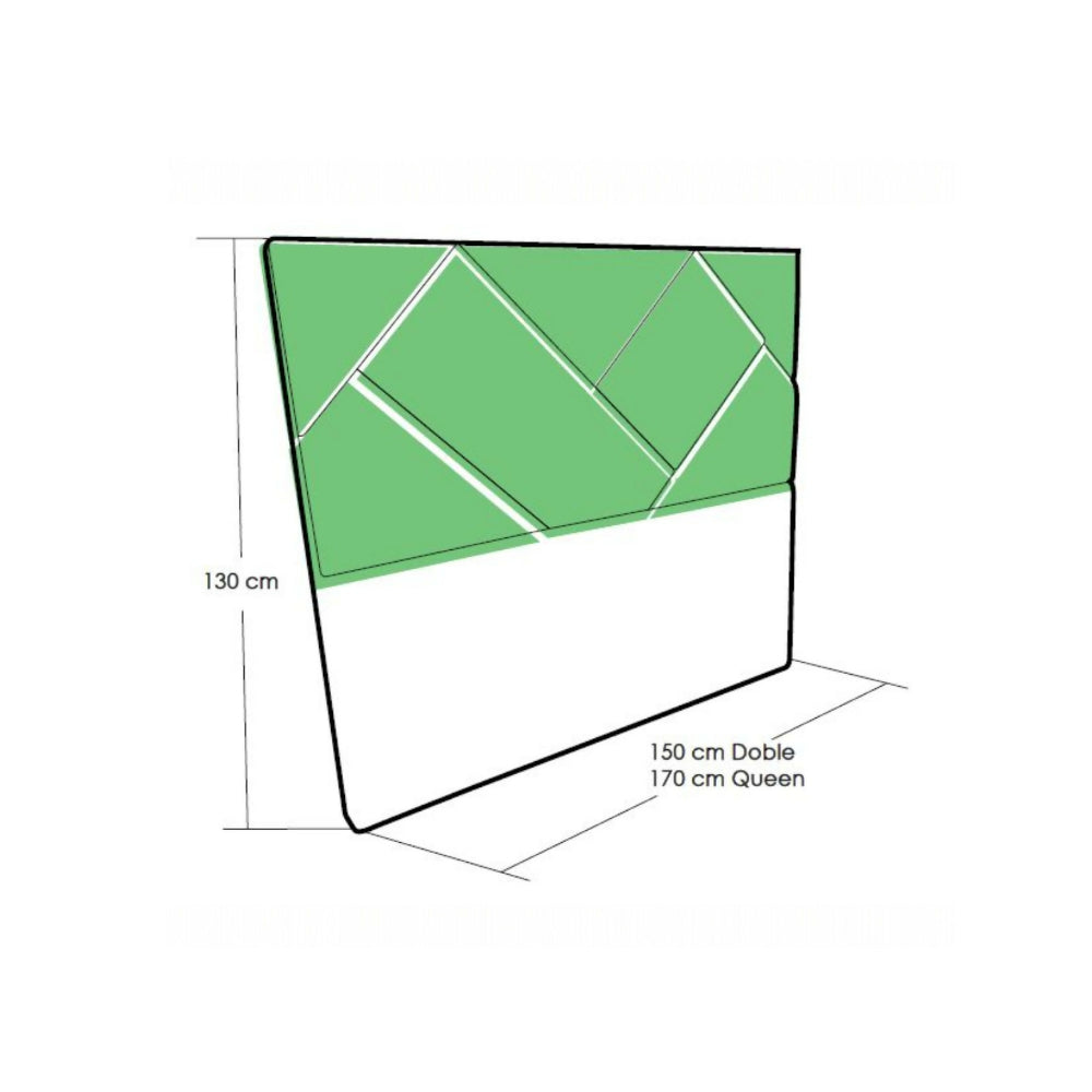 Cabecero cama doble Beige tapizado formas Uddine 150 cm