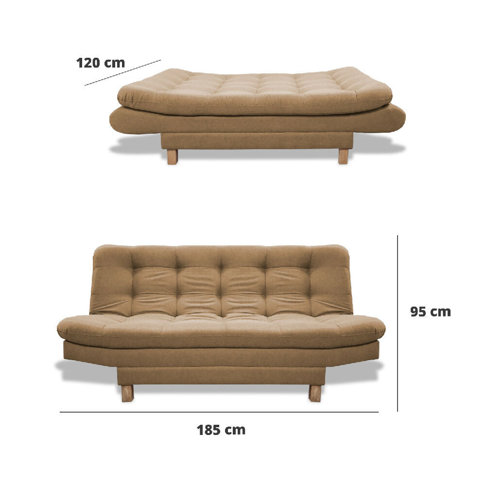 Sofacama Widmer 3 Posiciones Camel+ Cojines Decorativos