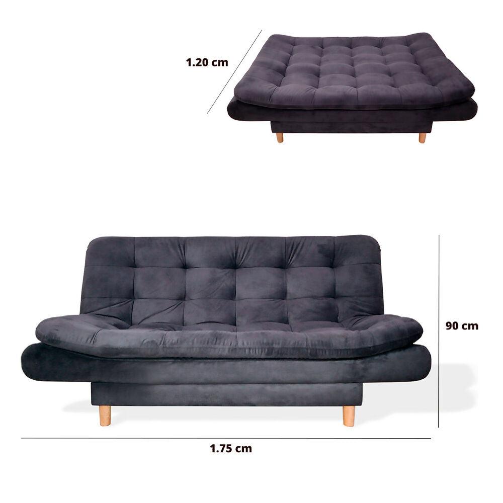 Sofá Cama Meier Gris + Cojines