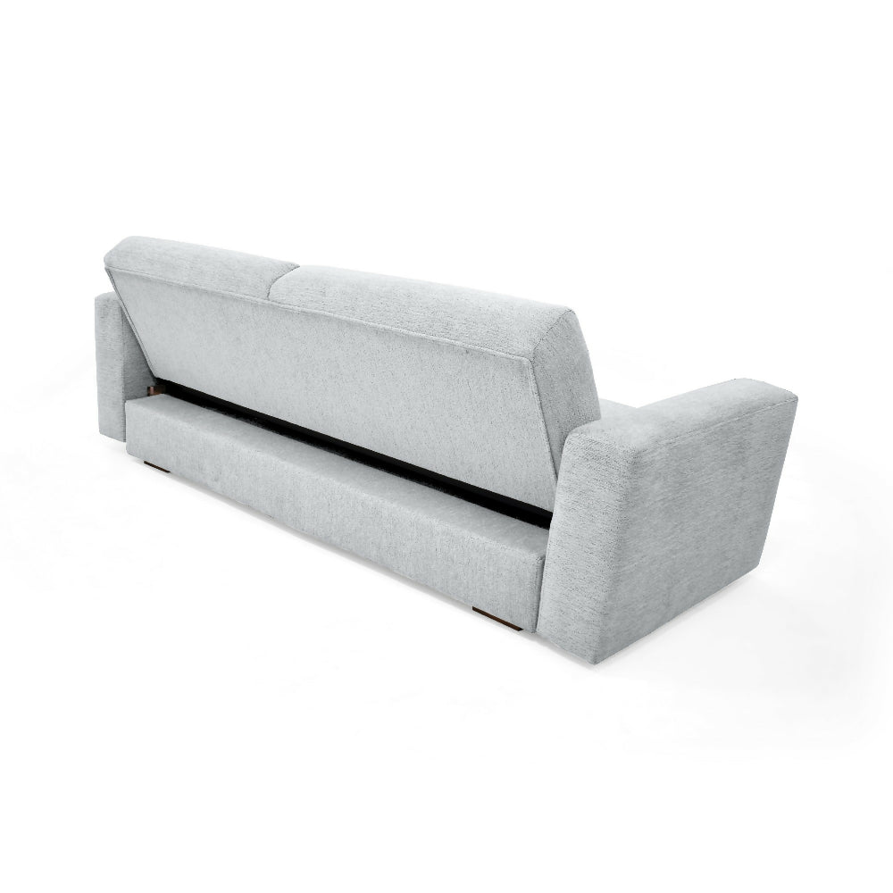 Sofa Cama Boston 225x91x80 cm Con Brazos Removibles Tela Plata