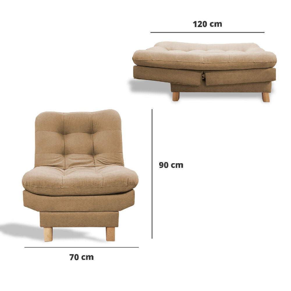 Poltrona Widmer Clic Clac 3 Posiciones Camel