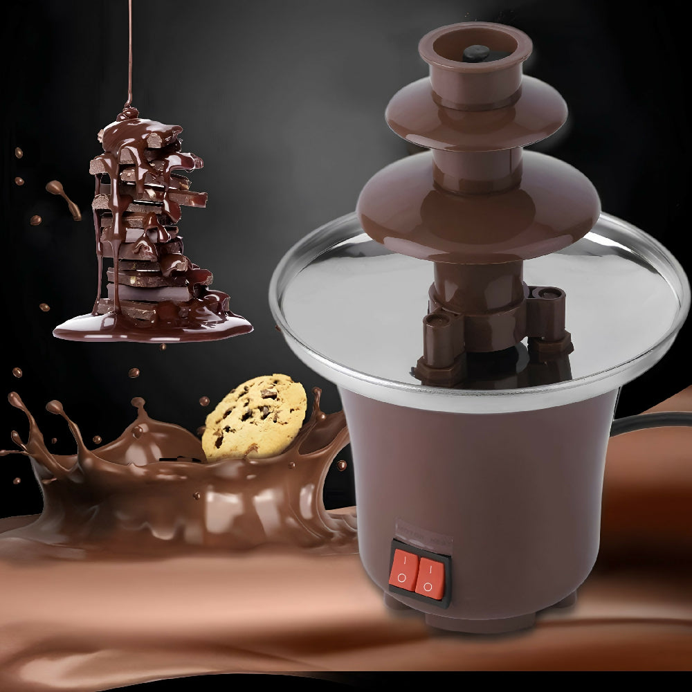 Fuente De Chocolate 3 Niveles Eléctrica De Acero Inoxidable