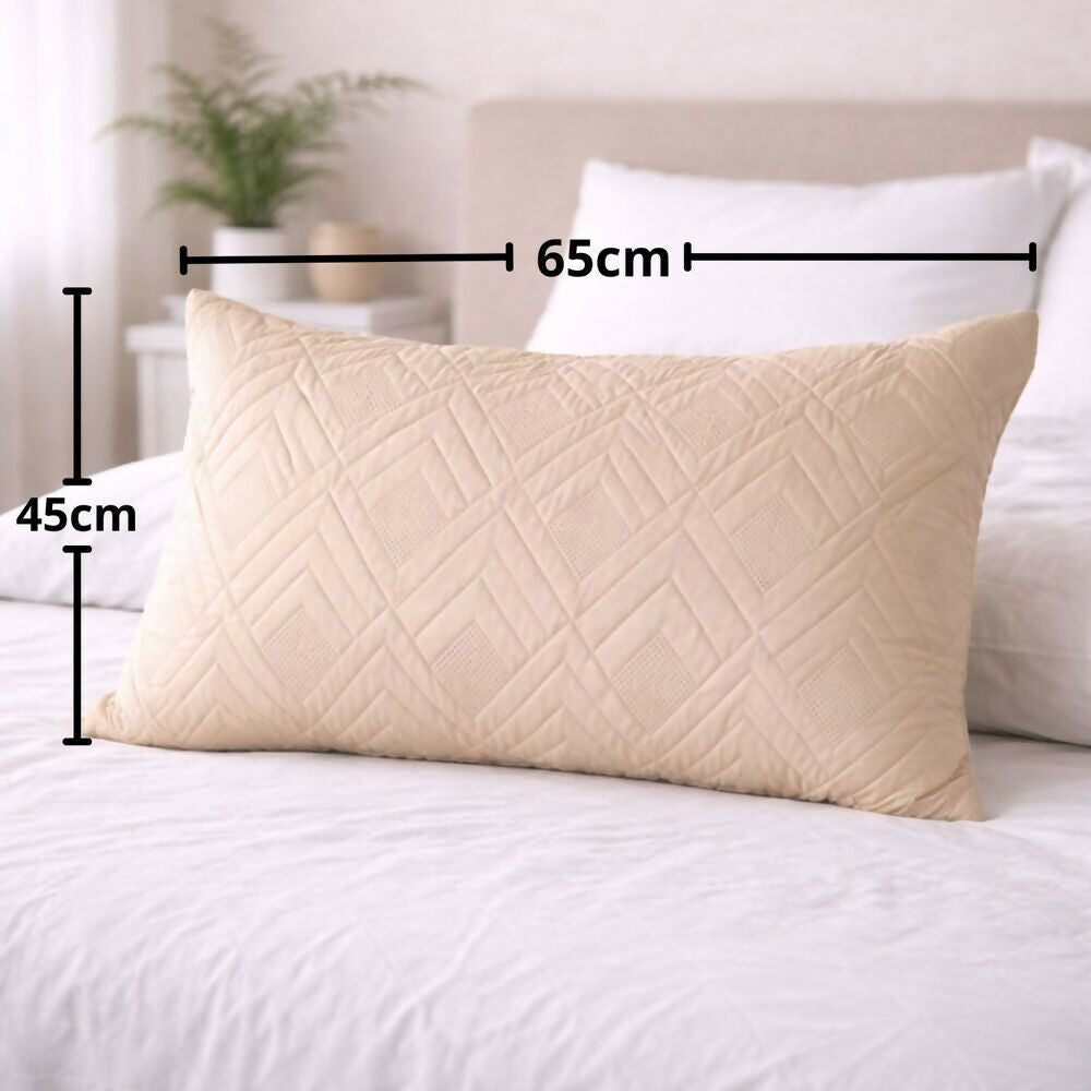 Protector almohada acolchado 45x65cm beige Set x2
