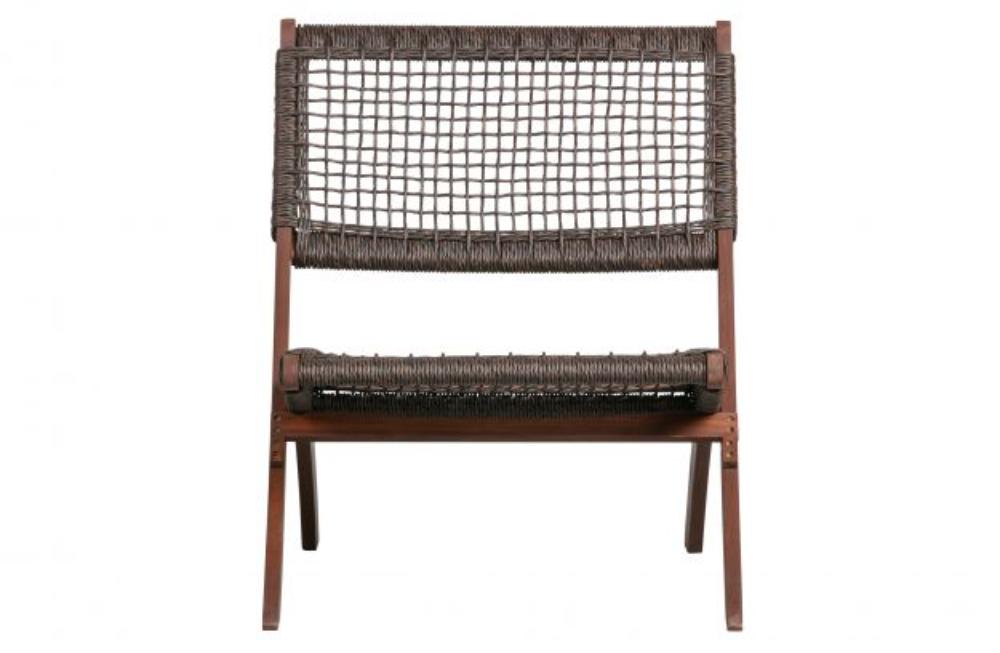 Silla Plegable de Madera para Exterior Vora, Mocha, Diseño Rústico y Moderno