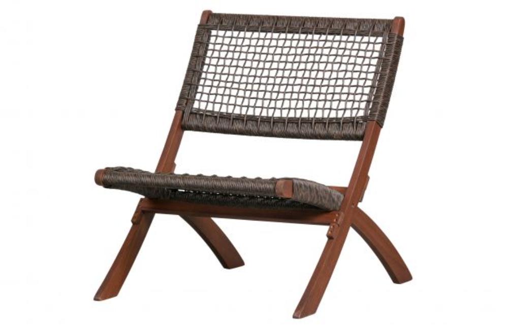 Silla Plegable de Madera para Exterior Vora, Mocha, Diseño Rústico y Moderno