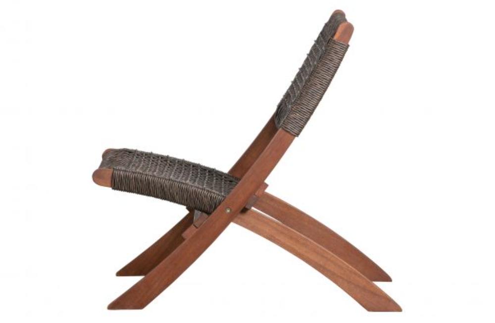 Silla Plegable de Madera para Exterior Vora, Mocha, Diseño Rústico y Moderno